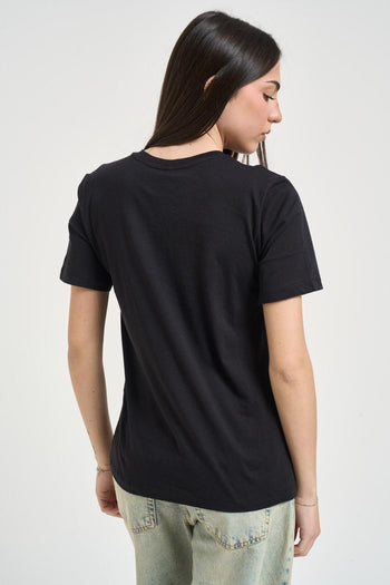 T-shirt donna girocollo nera - 3