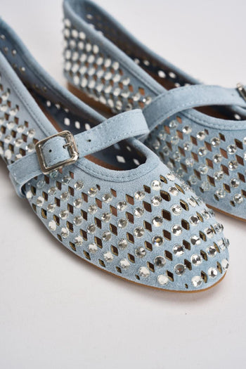 Ballerina donna con strass azzurra - 6