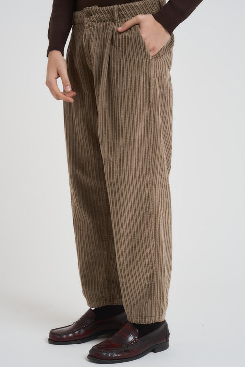 Pantalone uomo a coste fango - 2