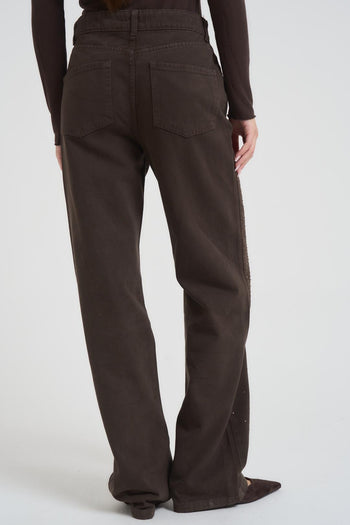 Jeans donna con strass moro - 3