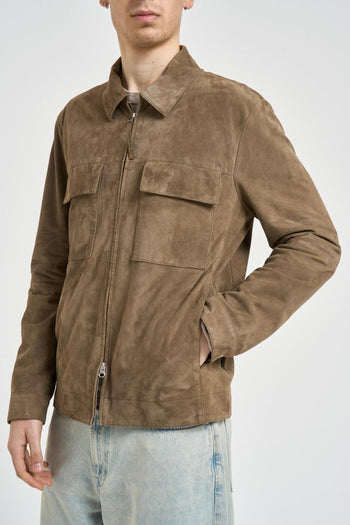 Giacca uomo in suede marrone - 3