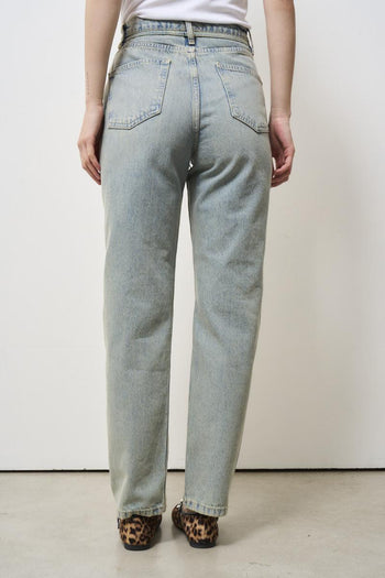 Sandblasted women's jeans with drawstring waist - 5