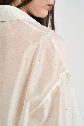 Camicia donna semi-trasparente avorio - 4