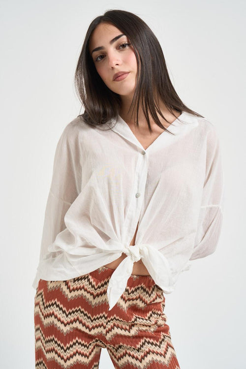 Camicia donna fluida bianca - 2