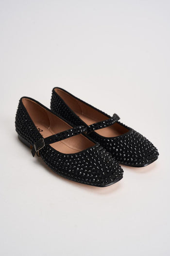 Ballerina donna con strass nera - 3