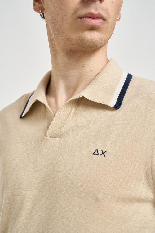 Polo uomo in maglia beige - 2