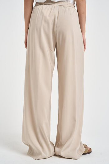 Pantalone donna fluido beige - 3