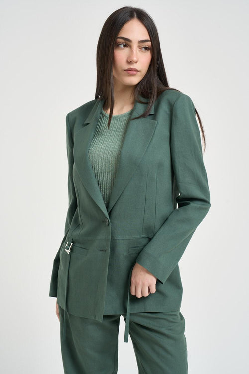 Giacca donna monopetto verde - 2