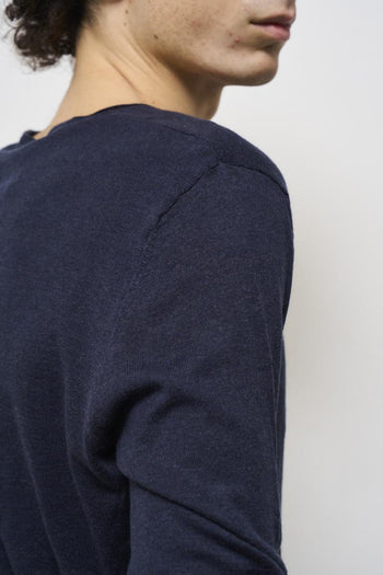 Men's blue crew neck sweater - 5