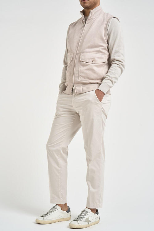 Gilet uomo in suede beige