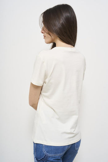 Women's white crew neck t-shirt - 3
