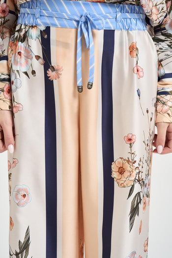 Pantalone donna a palazzo con stampa floreale - 4