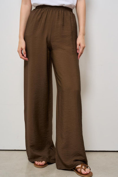 Pantalone donna a palazzo marrone