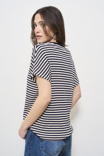 Women's T-shirt blue striped - 4