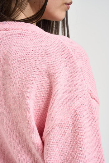 Cardigan donna cropped rosa - 4