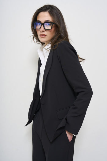 Women's black single-breasted jacket - 3