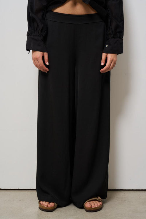 Pantalone donna gamba larga nero