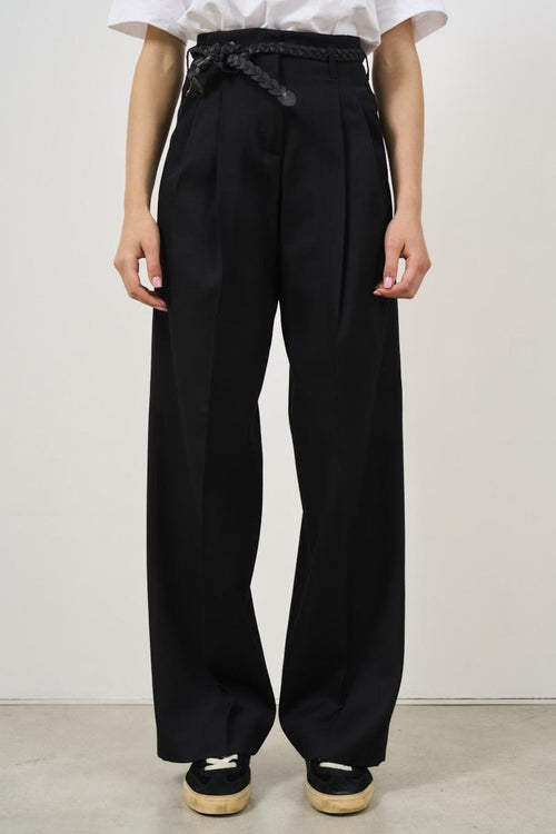 Pantalone donna in gabardine di lana