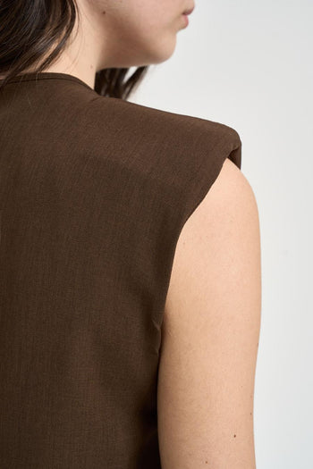 Blusa donna drappeggiata moro - 4