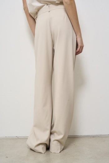 Women's cream palazzo trousers - 4