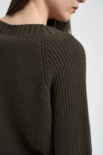 Maglia donna con spacchi marrone - 4