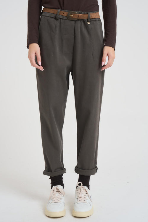 Pantalone donna regular grigio