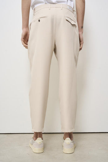 Men's trousers with regular beige pleats - 4