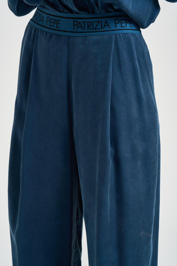 Pantalone donna a palazzo blu - 4