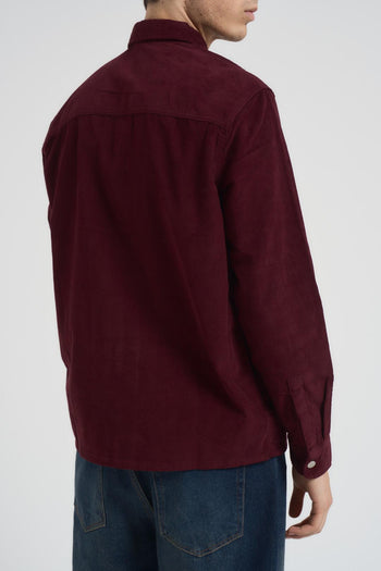 Camicia uomo a costine bordeaux - 4