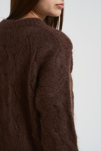 Maglia donna a trecce moro - 4