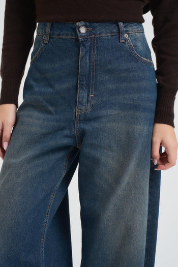 Jeans donna gamba ampia blu - 3