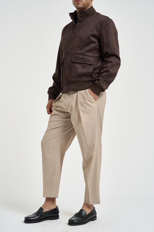 Giacca uomo in suede marrone