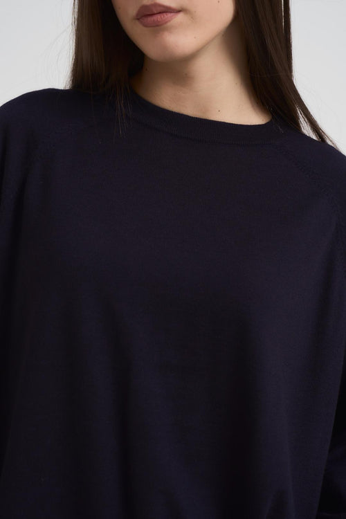 Maglia donna girocollo blu notte - 2