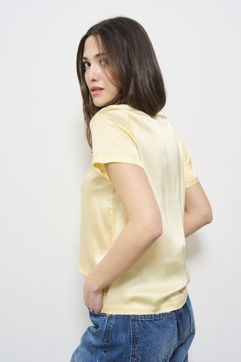Women's canary yellow crew neck t-shirt - 5