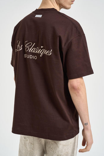 T-shirt uomo girocollo marrone - 5