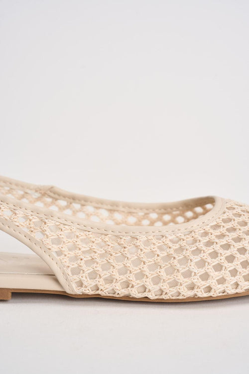 Slingback donna in rete panna - 2
