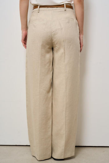 Pantalone donna a palazzo panna - 4