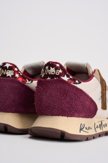 Sneakers donna panna e bordeaux - 7