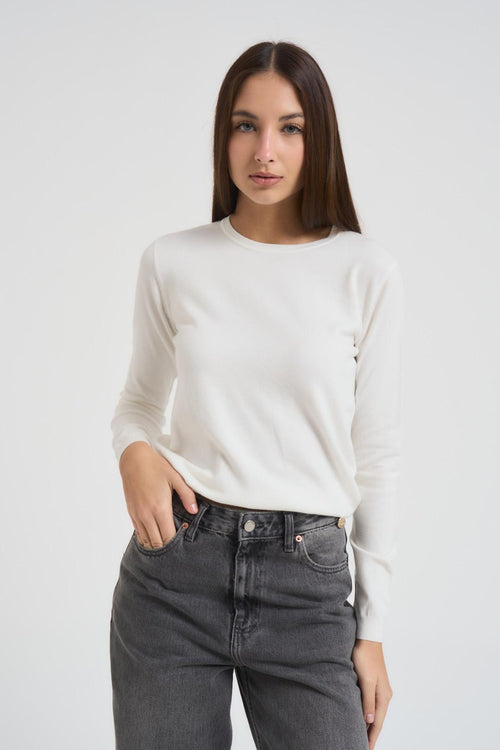 Maglia donna girocollo bianca