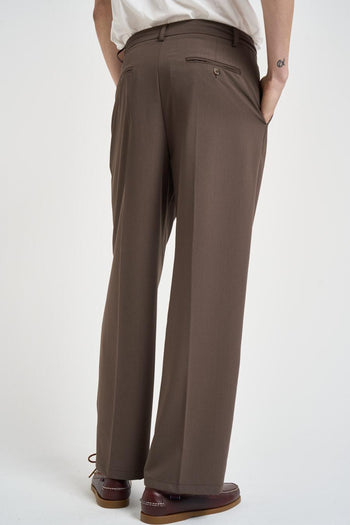 Pantalone uomo con pinces marrone - 3
