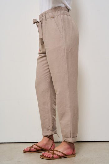 Pantalone donna regular tortora - 3