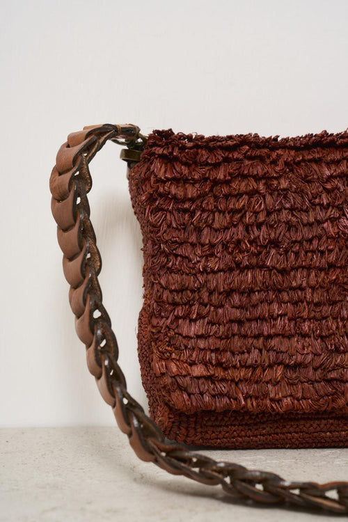 Pochette donna Hafa in rafia mattone - 2