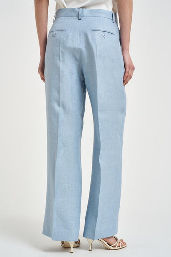 Pantalone donna gamba dritta celeste - 4