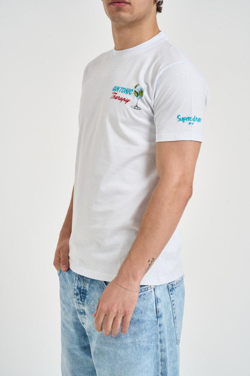 T-shirt uomo con ricamo bianca - 2