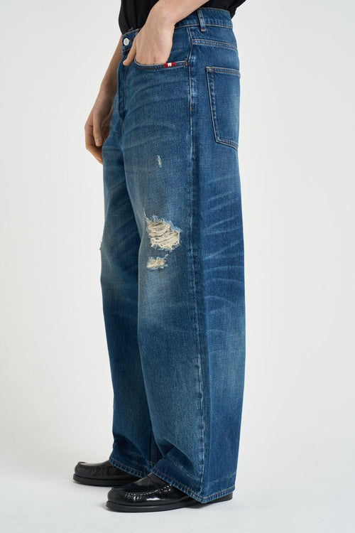 Jeans uomo gamba dritta blu - 2