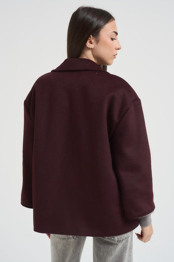 Cappotto donna misto lana bordeaux - 7