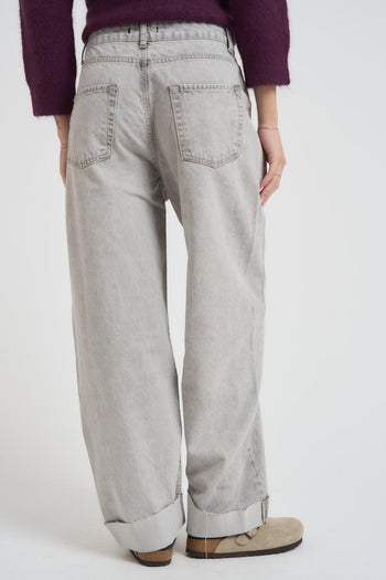 Jeans donna wide leg grigio chiaro - 3