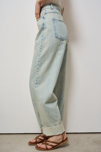 Jeans donna a palazzo in denim chiaro - 3