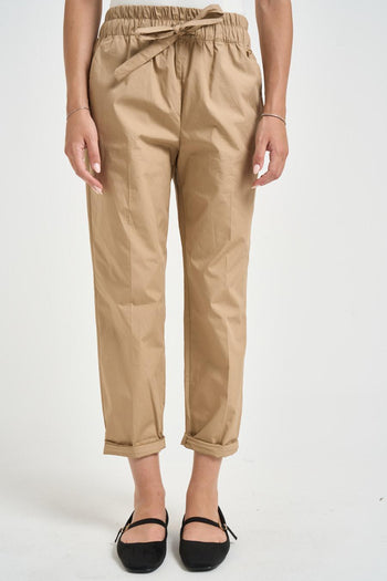 Pantalone donna carrot fit beige - 5