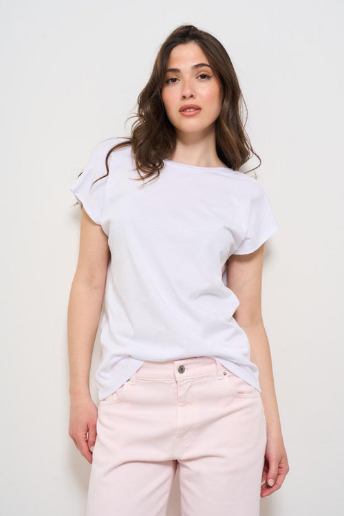 T-shirt donna girocollo bianca